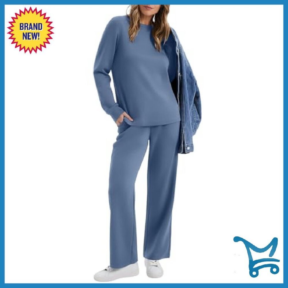 Women's 2-Piece Lounge Set Lightweight Sweatsuit Travel Outfit - Picture 4 of 8